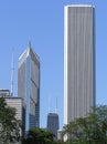 Chicago city downtown with modern buildings and skyscrapers Royalty Free Stock Photo