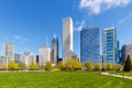 Chicago city downtown skyline skyscraper in the United States