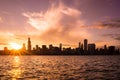 Chicago city downtown urban skyline Royalty Free Stock Photo