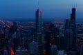 Chicago city evening last sunlight time cityscape Royalty Free Stock Photo