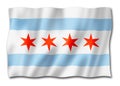 Chicago city flag, Illinois, USA
