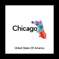 Chicago City Map Colorful Creative Logo Royalty Free Stock Photo