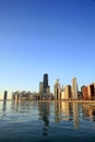 Chicago city Skyline at Dawn Royalty Free Stock Photo