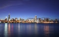 Chicago city skyline at night Royalty Free Stock Photo