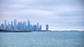 chicago city skyline over bay on a cloudy day Royalty Free Stock Photo