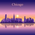 Chicago city skyline silhouette background Royalty Free Stock Photo