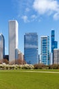 Chicago city skyline skyscraper portrait format in the United States