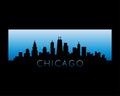 Chicago city skyline vector illustration Royalty Free Stock Photo