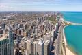 Chicago city skyscrapers aerial view, blue sky background. Skydeck observation Royalty Free Stock Photo