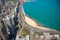 Chicago city skyscrapers aerial view, blue sky background. Skydeck observation Royalty Free Stock Photo