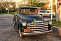Chicago City, USA - April 26, 2023: 1950 Chevrolet 3100 pickup truck classic parked Royalty Free Stock Photo