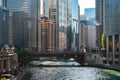 Chicago cityscape with business skyscrapers, office buildings and river Royalty Free Stock Photo