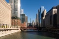 Chicago cityscape with business skyscrapers, office buildings Royalty Free Stock Photo