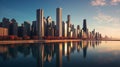 Chicago cityscape in dawn