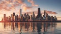 Chicago cityscape in dawn