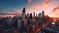 Chicago cityscape in dawn