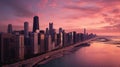 Chicago cityscape in dawn