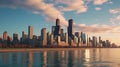 Chicago cityscape in dawn