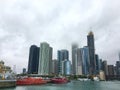 Chicago Cityscape with Skyscrapers with cloudy weather