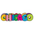 Chicago colorful text logo design vector illustration Royalty Free Stock Photo