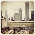 Chicago CTA bus and train Royalty Free Stock Photo