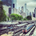 Chicago CTA bus and train