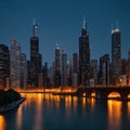 Chicago downtown area city view Royalty Free Stock Photo