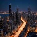 Chicago downtown area city view Royalty Free Stock Photo