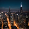 Chicago downtown area city view Royalty Free Stock Photo