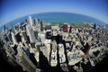 Chicago Downtown Buildings Fisheye Round World