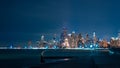 Chicago downtown buildings skyline at night. Royalty Free Stock Photo