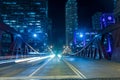 Chicago downtown by the river at night Royalty Free Stock Photo