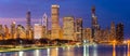 Chicago downtown and Lake Michigan Panorama Royalty Free Stock Photo