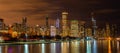 Chicago downtown and Lake Michigan Panorama Royalty Free Stock Photo