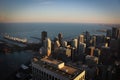 Chicago downtown and Michigan Lake panoramic view, Illinois, USA Royalty Free Stock Photo