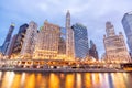 Chicago downtown night sunset Royalty Free Stock Photo