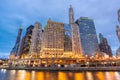 Chicago downtown night sunset Royalty Free Stock Photo