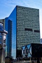 Chicago Downtown old and new buildings at Chicago River Royalty Free Stock Photo