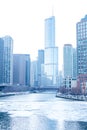 Chicago downtown residential district by the river Royalty Free Stock Photo