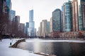 Chicago downtown residential district by the river Royalty Free Stock Photo