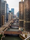 Chicago downtown River and Bridges Royalty Free Stock Photo