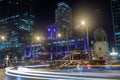 Chicago downtown by the river at night Royalty Free Stock Photo