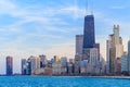 Chicago downtown skyline at dusk. Royalty Free Stock Photo