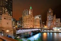 Chicago Downtown skyline at night Royalty Free Stock Photo