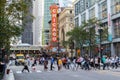 Chicago downtown street people walking