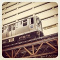 Chicago downtown train Royalty Free Stock Photo