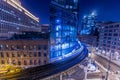 Chicago downtown train light trails Royalty Free Stock Photo