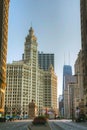 Chicago downtown with the Wrigley building Royalty Free Stock Photo
