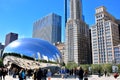 Chicago famous Slivery Bean sculpture and tourist