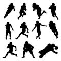 chicago football silhouette shape drawing Vol 2 Royalty Free Stock Photo